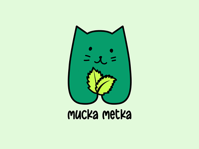 Mucka Metka Logo 2d animal brand brand design brand identity branding cat cat logo catnip creative logo cute green identity illustration inspiration kawaii kitty logo logo design organic