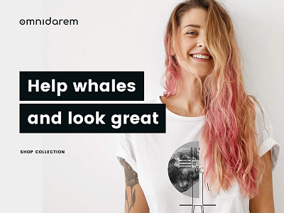 Omnidarem Website & Branding apparel black and white brand brand identity branding business clothing creative ecommerce ethical fashion fun graphic design hero scene homepage landing product sustainability website whale