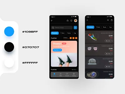 Estore app design typography ui