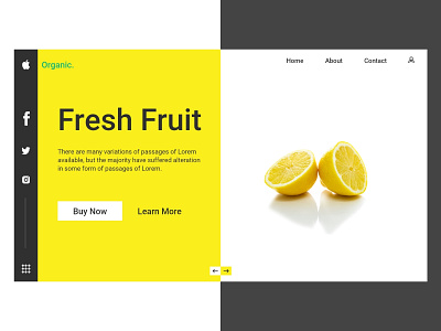 Website UI Fruity Fruit branding illustration ios app design logo design ui design website concept website design website icon