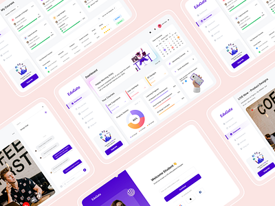 EduGate: E-Learning Platform branding dashboards e learning platforms education online courses education post login screens education website illustration ios app design lightmode logo design mycourses websites ui design