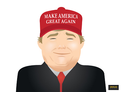 Donald Trump Caricature branding design flat icon illustration vector web