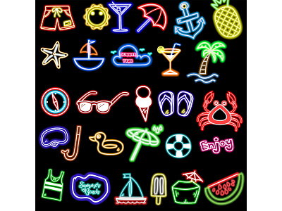 Neon Doodles art design flat graphic design