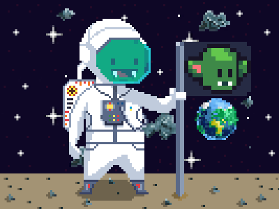 Astronaut art design pixel pixelart tarasist