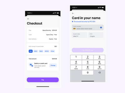 Credit Card Checkout Exploration design ui ux