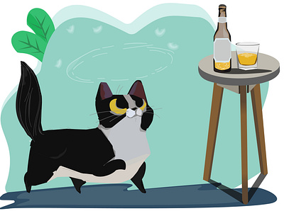 Drunk Cat animals cartoon cat concept art cute illustration kitten pet procreate