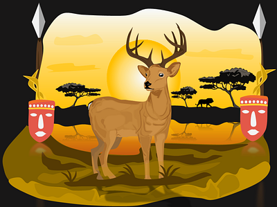 African Impala africa african animals animals deer deer illustration discover discovery explore forest impala lion nature safari sunset tour tribe wildlife