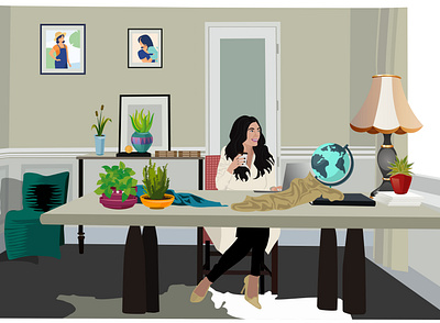 Entrepreneur ambition buisness charming enterpreneur illustration office trends vector women womens work