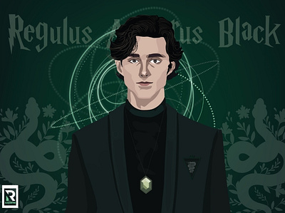 Regulus Black art concept art design graphic design harry potter hogwarts illustration slytherin wizard wizarding universe