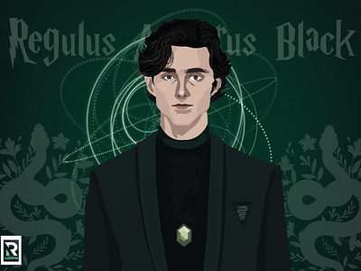 Regulus Black art concept art design graphic design harry potter hogwarts illustration slytherin wizard wizarding universe