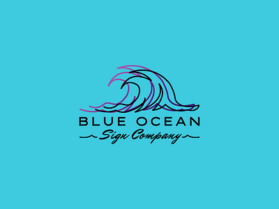 BLUEOCEAN art blue branding company design flat logo logodesign ocean sign vector water wave