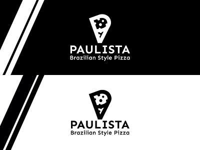 PaulistaBW-Logo art blackandwhite branding brazil design flat logo logodesign pizza pizza logo pizzeria restaurant vector