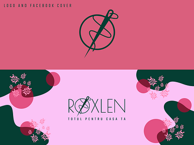 ROXLEN - Logo and Facebook Cover art branding company design facebook facebook cover flat logo logodesign needle photoshop pink vector