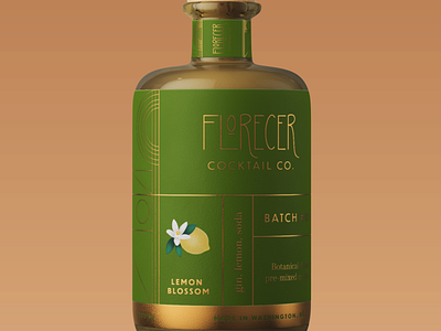 Florecer Cocktail Co. Label branding calligraphy graphic design hand drawn handlettering illustrator photoshop