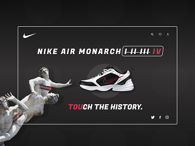 NIKE AIR MONARCH VI advertisement graphic design nike sneakers typography ui