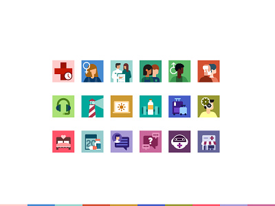 Health Tap. Icon set branding clinic doctor graphic design health icon illustration medicine patient