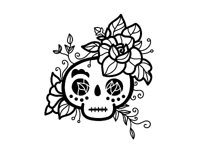 Skull Tatoo black drawing illustration ipadpro procreate tatoo white