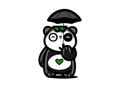 Totoro Sleeping Panda black cute flower logo panda procreate space sticker tattoo white