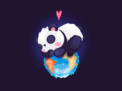 Sleeping panda for WWF Illustration art colors concept art cute draw illustration ipadpro panda procreate wwf