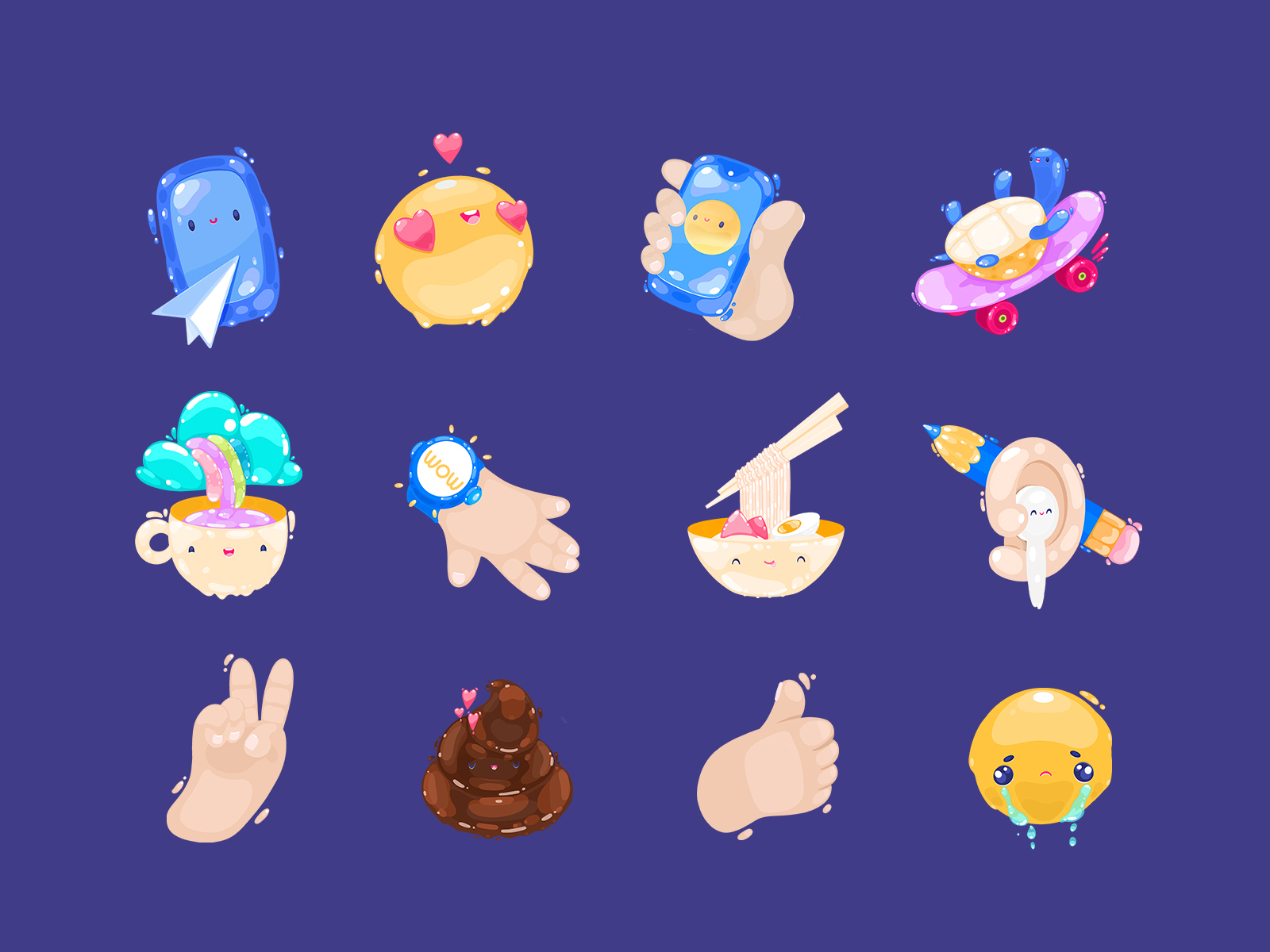 Sticker Pack by Nataliia Tonyeva ʕ´• ᴥ •`ʔ on Dribbble