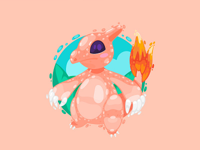 Charmeleon character character design cute design icons illustration pokemon pokemon go sticker ui