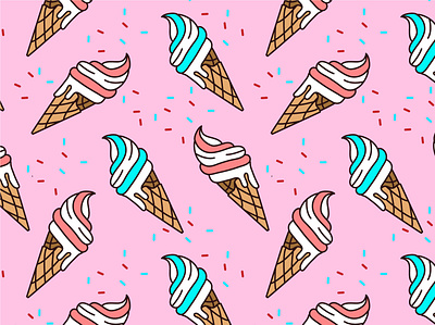 Ice cream design flat graphic design ice cream illustration pattern vector