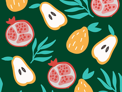 Tropical fruits design flat fruits illustration pattern vector