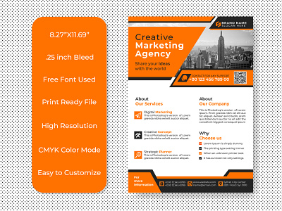 Creative Modern Multipurpose Business Flyer agency flyer banner brochure business flyer business template corporate flyer creative flyer flyer flyer advertisement flyer design flyer design template flyer template leaflet modern flyer office flyer orange flyer poster presentation print ready stylish flyer