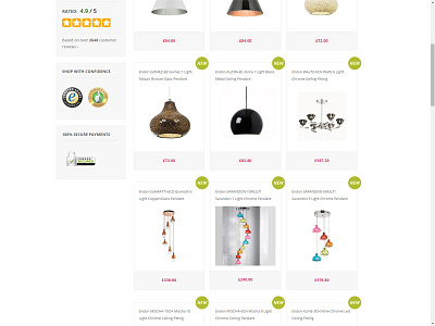 E-commerce sub category page