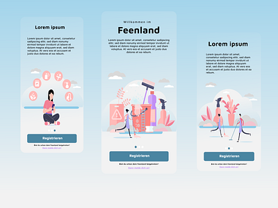 Onboarding app design illustration minimal ui ux