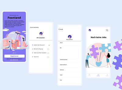 Feenland app design illustration minimal ui ux vector