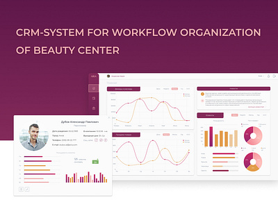 CRM for beauty center app crm dashboad design minimal ui ux web