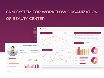 CRM for beauty center app crm dashboad design minimal ui ux web