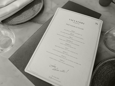 Menu Design for Osteria Salvatore