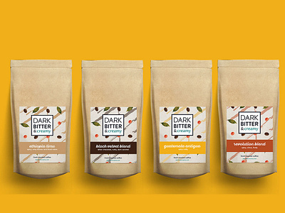 Dark Bitter and Creamy branding coffee logo logodesign packaging