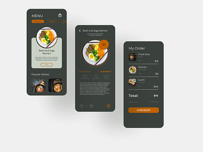 Restaurant App app branding design figma food typography ui uiux ux