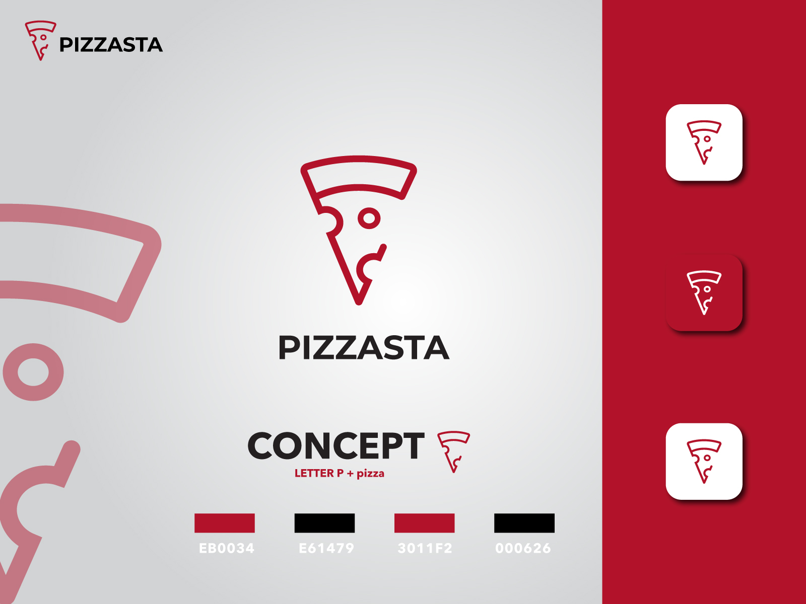 P Letter Pizza Logo Concept 21 By Logoawesomme On Dribbble