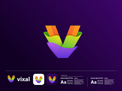 COLORFUL LETTER V MODERN LOGO abstract logo app brand identity branding colorful gradient illustration lettermark logo designer logotype modern logo premium typography v letter logo v logo v modern logo vector