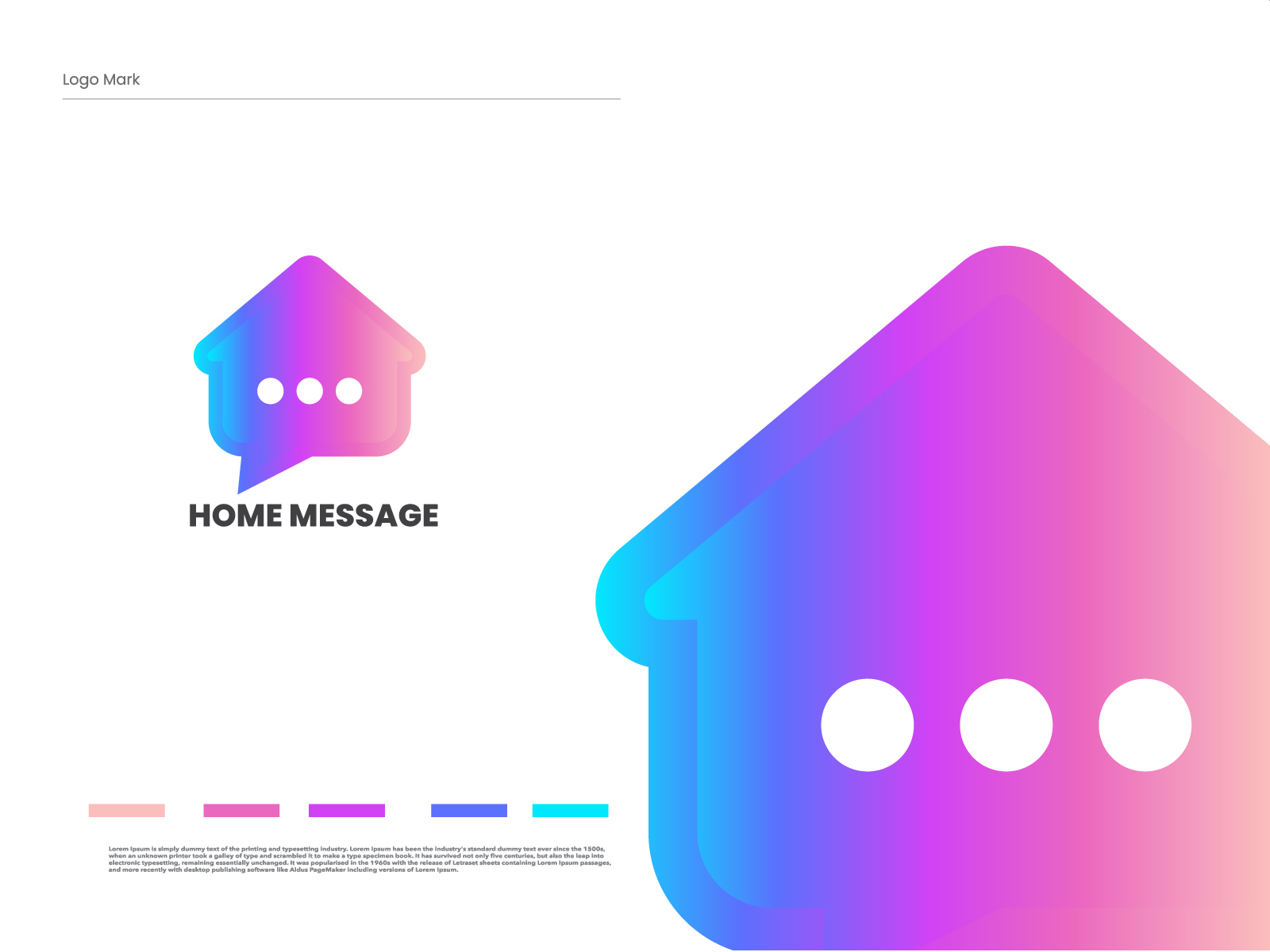 home message logo design - logo designer by LOGOAWESOMME 🥇 on Dribbble