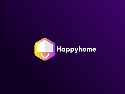 happy home logo design branding logo designer roof safe place simple small house