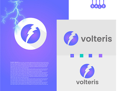 VOLTERIS - BOLT LOGO DESIGN 3d a b c d e f g h i j k l m n abstract app icon bolt logo brand identity branding creative design electric illustration logo logo designer logotype mark modern logo popular logo professional symbol tech logo