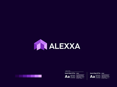 Alexxa logo design a b c d e f g h i j k l m n a logo app icon brand identity branding custom design illustration logo logo designer logos logotype minimal modern modern logo monogram popupar recent shot tech