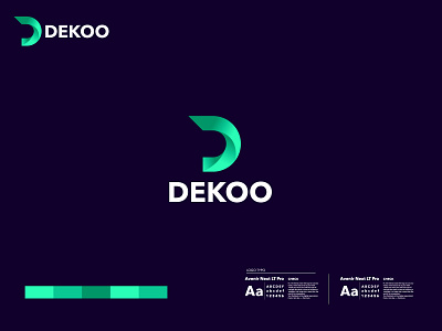 Dekoo modern logo design - D letter mark a b c d e f g h i j k l m n brand identity branding colorful d logo d modern logo design illustration letter logo logo and branding logo designer logo folio logos logotype mark minimal modern modern logo top