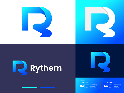 Rythem Modern Logo Design a b c d e f g h i j k l m n best of dribbble bold brand identity branding design ecommerce gradient graphic design illustration logo logo designer logo trends 2021 logotype modern modern logo r letter logo r logo r modern logo rythem