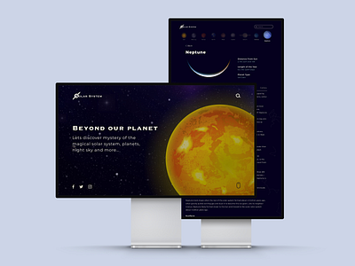Solar System Website design galaxy solarsystem ui visualdesign web webdesign