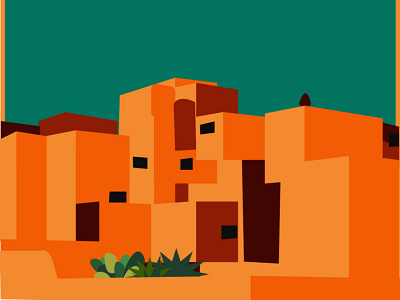 Pueblo graphic design illustration vector