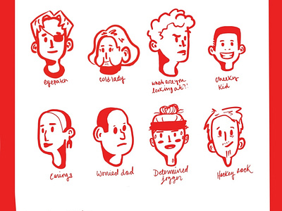 Faces In Town Illustration