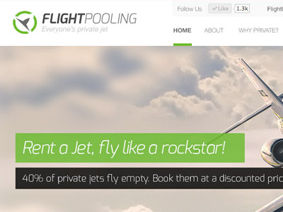 Flightpooling Restyling exo flightpooling green home jet logo menu navigation overlay restyling