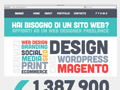 Flat Portfolio Typography Home Page cms design ecommerce magento print services servizi type typography wordpress