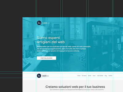 1604lab: HomePage Website Design blu design grid guides home homepage logo opacity portfolio webdesign